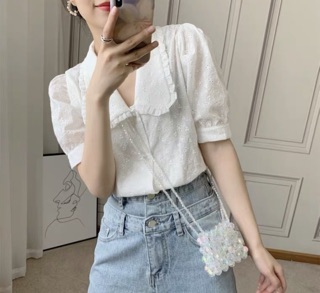 ÁO SƠ MI THÊU HOA CỔ SEN