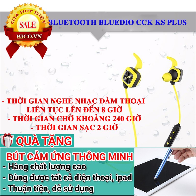 [NỔ DEALS] TAI NGHE BLUETOOTH BLUEDIO CCK-KS PLUS - ÂM THANH CỰC ĐỈNH - ÂM BASS CHÂN THỰC - KM BÚT CẢM ỨNG