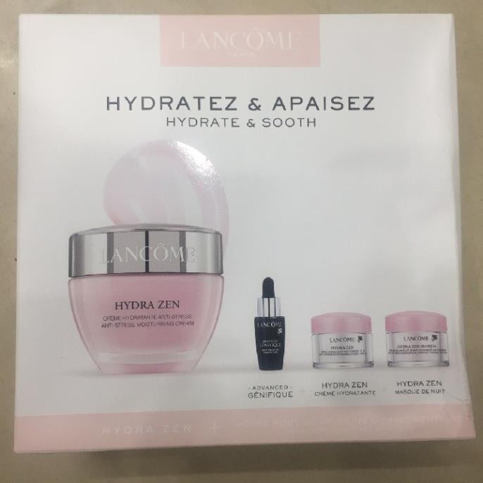 Combo 04 sản phẩm Kem dưỡng ẩm làm dịu da Hydra Zen Lancome