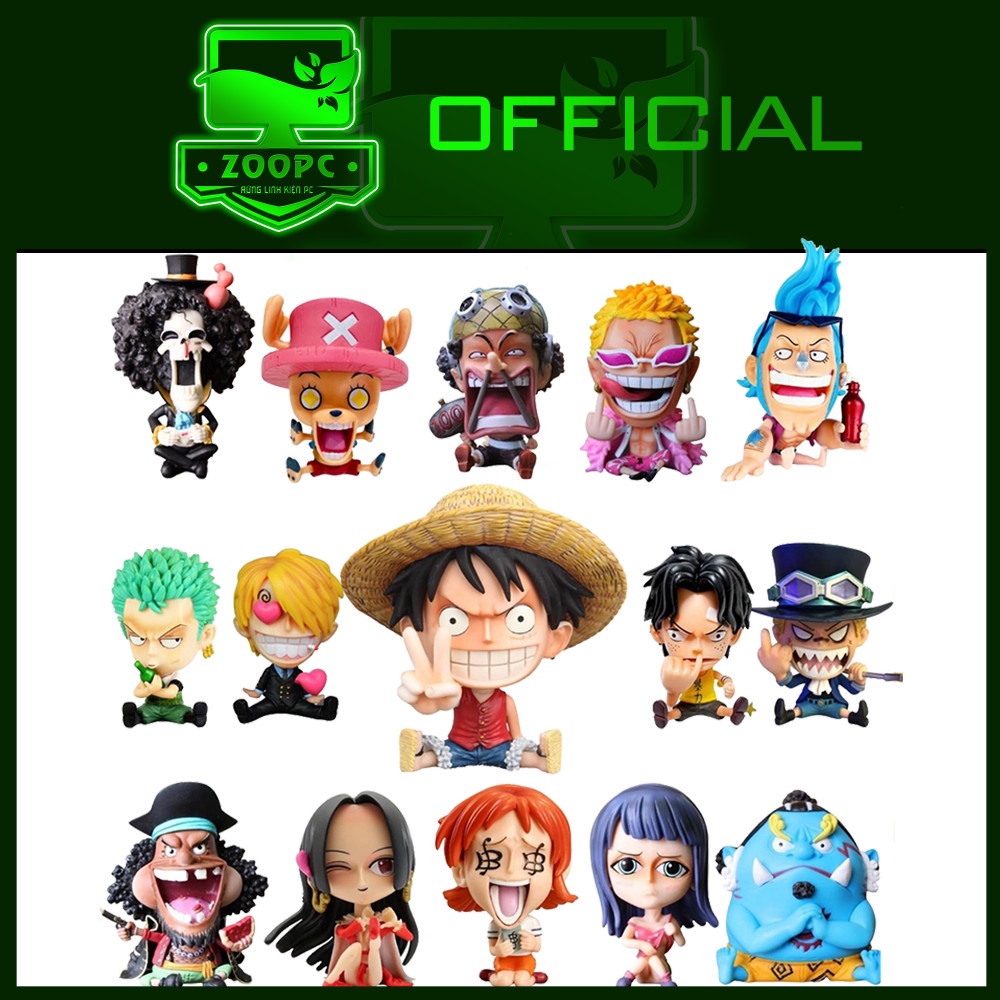 Mô hình giá rẻ One Piece Chibi ZooPC Luffy Zoro Ace Sabo Robin Choper Usopp Brook Franky Boa HanCook