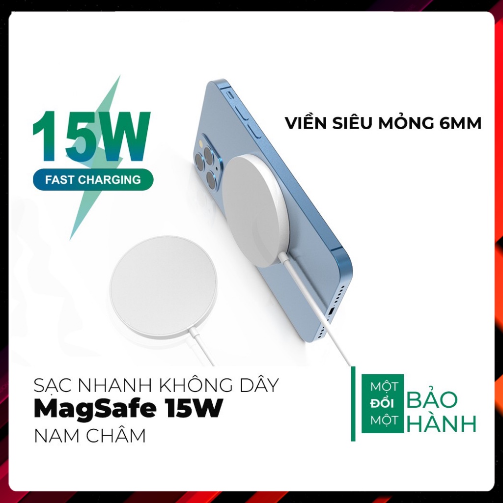 Bộ Đế Sạc ko dây sạc ko dây táo Nam Châm 15W Cho ip,IP12,IP13