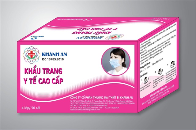 Khẩu trang y tế Khánh An có 4 màu: Xanh, xám