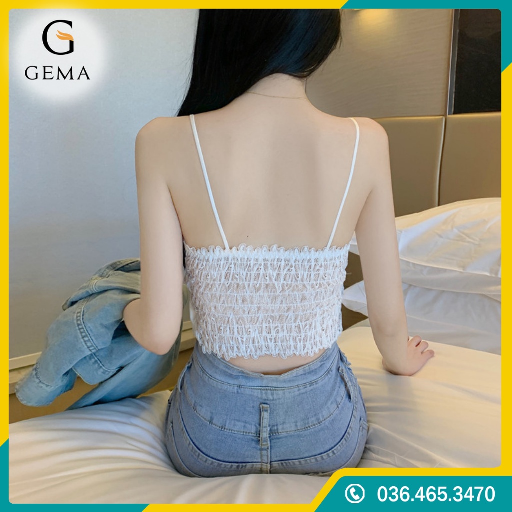 Bra da 2 dây lưng chun siêu co giãn túi zip, Áo croptop da 2 dây có đệm ngực freesize
