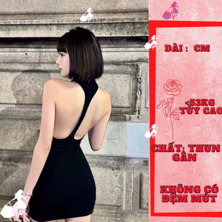 Đầm body nữ hở lưng, váy sát nách kiểu dáng hàn quốc sexy cotton dày xịn VD256