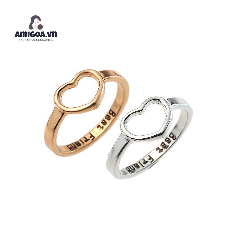 【amigoa.vn】Nhẫn Hình Trái Tim Kiểu gypsophila Bóng