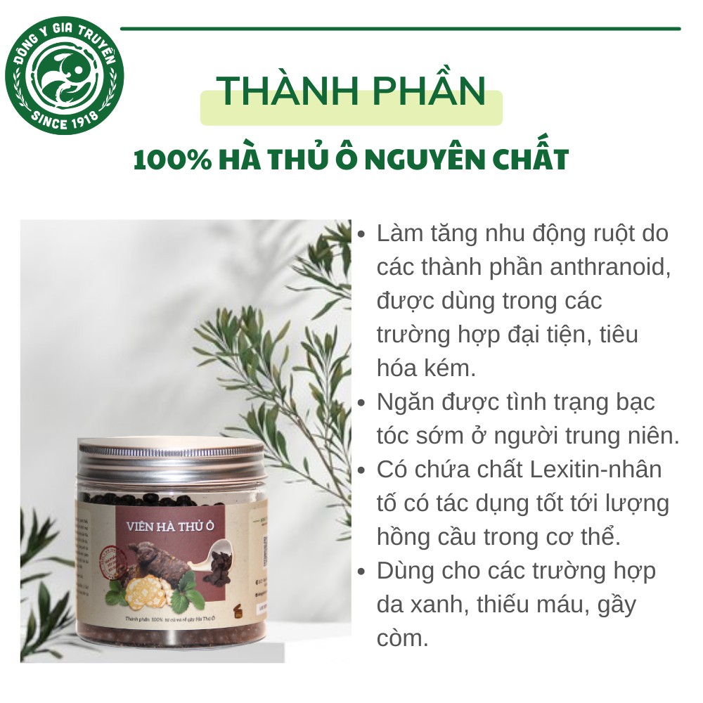 Viên hà thủ ô Đông y gia truyền Thông Cát (Since 1918)_giảm rụng tóc, chống bạc sớm, mọc tóc nhanh