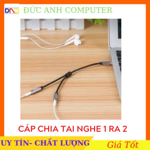 Cáp chia tai nghe LENTION từ một đầu cắm 3.5mm sang hai cổng cắm AUX tiện dụng