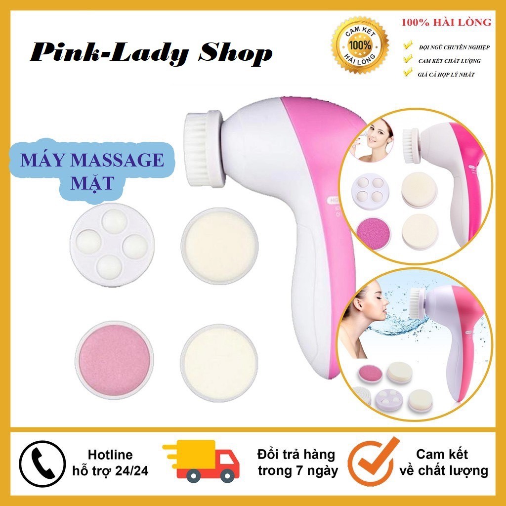Máy Rửa Mặt Massage Mặt 5in1 Giúp Rửa Sạch Massage Mặt Thon Gọn