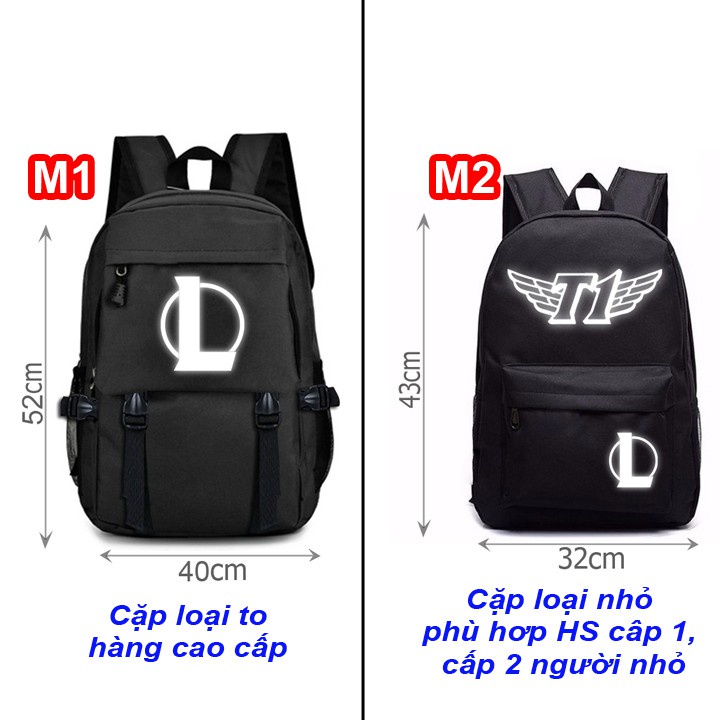 Cặp Liên Minh, balo game Liên Minh Huyền Thoại, balo phản quang T1 may 3 lớp