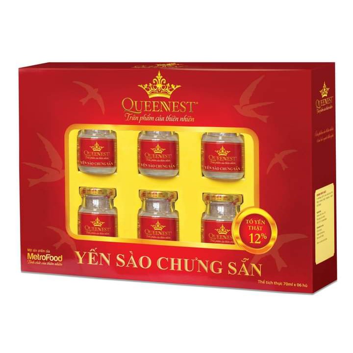 Yến sào chưng sẵn QUEENNEST 12% (Hộp)