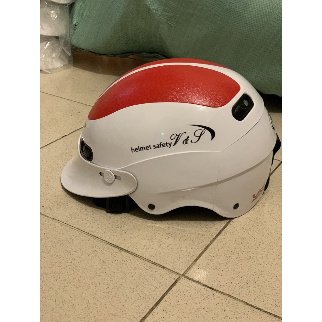 Nón Bảo Hiểm VS 105 trắng đỏ size L Chính Hãng
