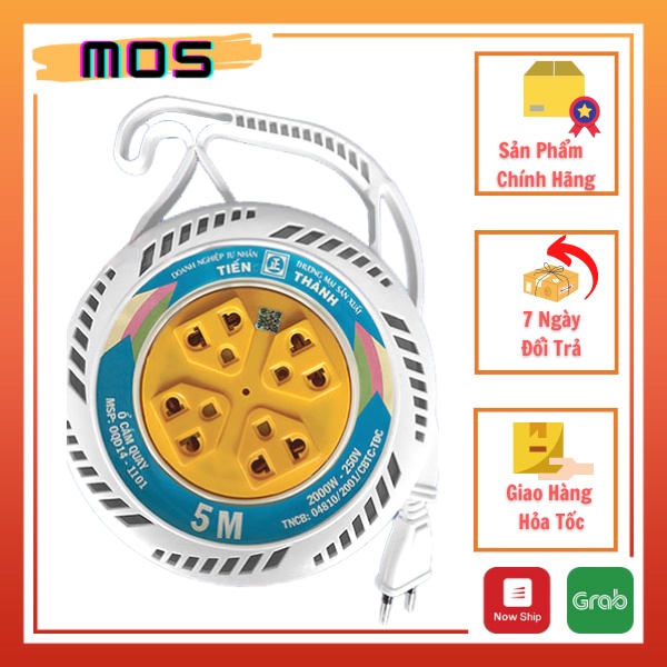 Ổ cắm quay 4 lỗ ⚡⚡1 đổi 1⚡⚡2000W 5m/10m Tiến Thành-Mos Shop