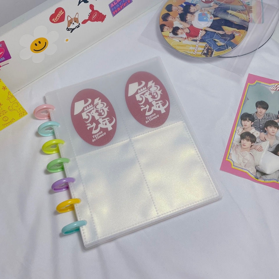 Sổ Còng Binder Bìa kẹp 4 ô gáy còng dùng đựng ảnh idol kpop làm cuốn nhật ký 3inch 5inch 7inch