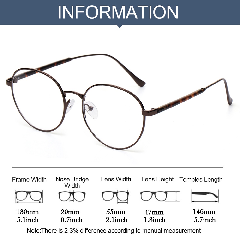 Mắt kính gọng tròn bằng kim loại phong cách vintage thời trang MIHAN1