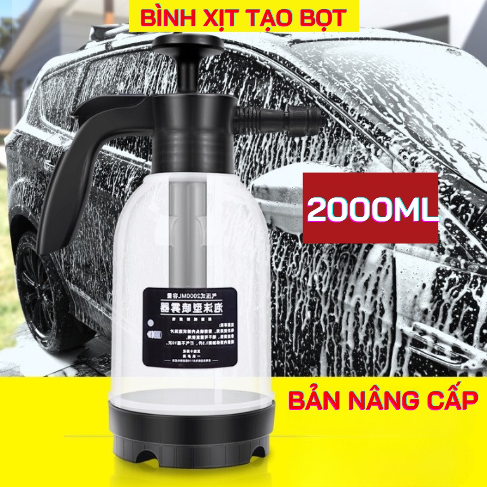 Bình Xịt TẠO BỌT Tuyết Rửa Xe Ô Tô , Xe Máy Bình Tưới Cây Cầm Tay Tiện Dụng Dung Tích 2L - Bột Rửa Xe Không Chạm