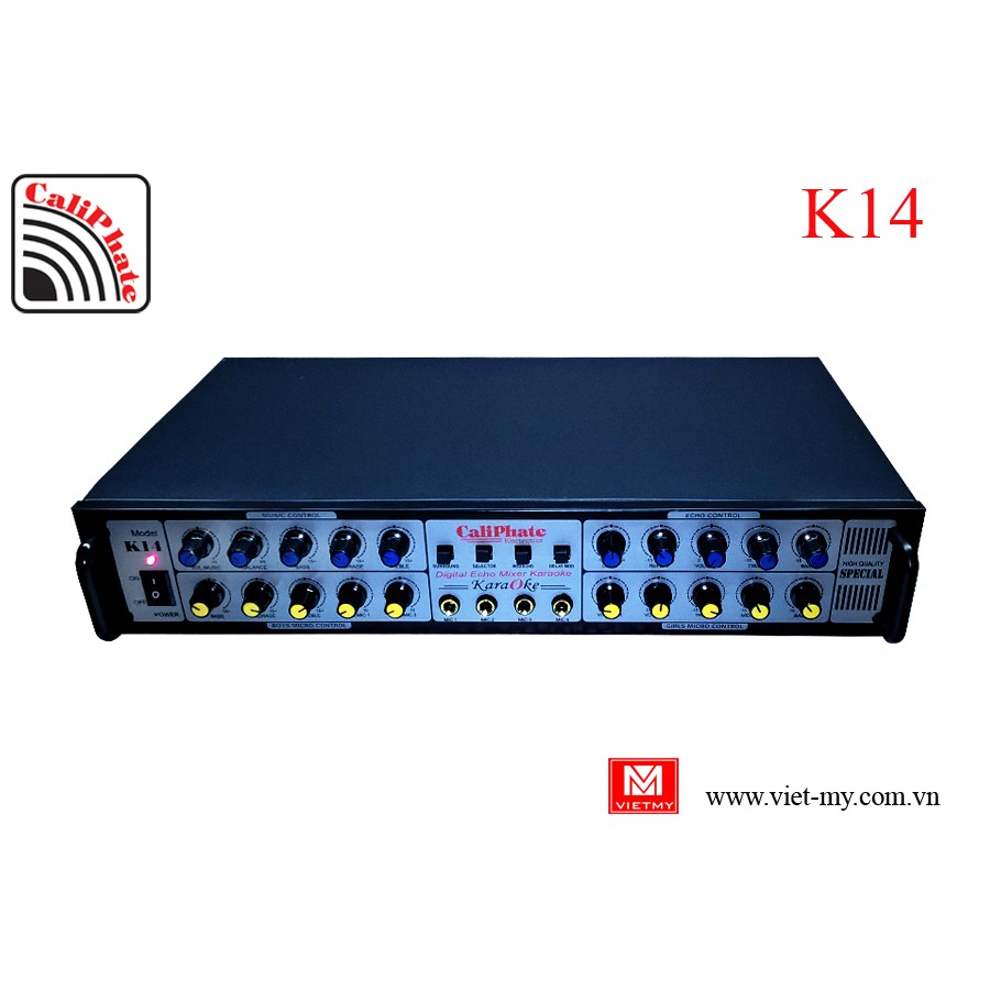 Đầu vang karaoke CaliPhate K14 - Karaoke 2 hàng nút, 4 Mic