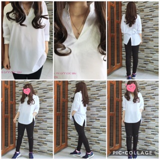 👚Áo Sơ Mi cổ V phối cúc sau 😍