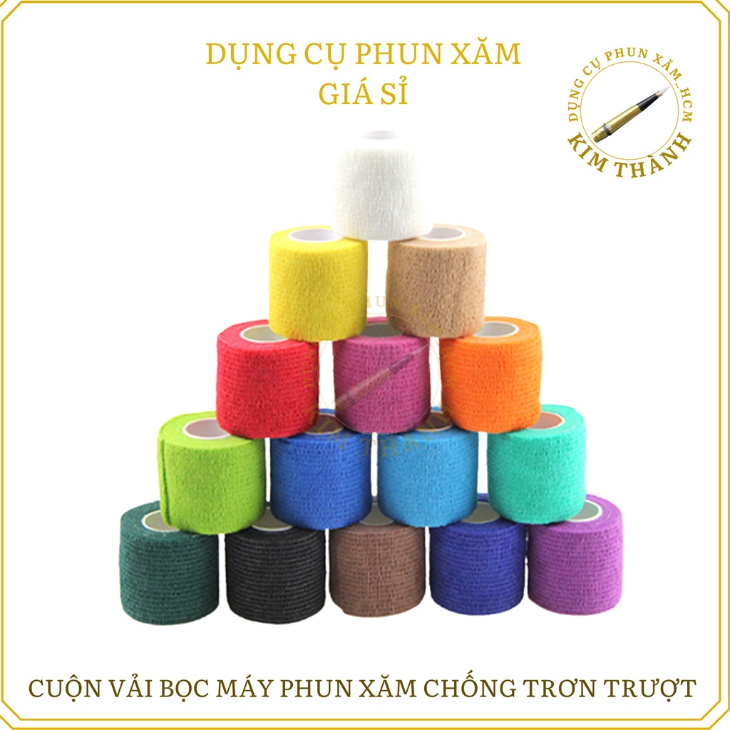 CUỘN VẢI BỌC MÁY PHUN XĂM CHỐNG TRƠN TRƯỢT ,Bandage quấn máy, Băng Quấn Máy, Bọc Giữ Vệ Sinh, Cuộn Cố Định Máy