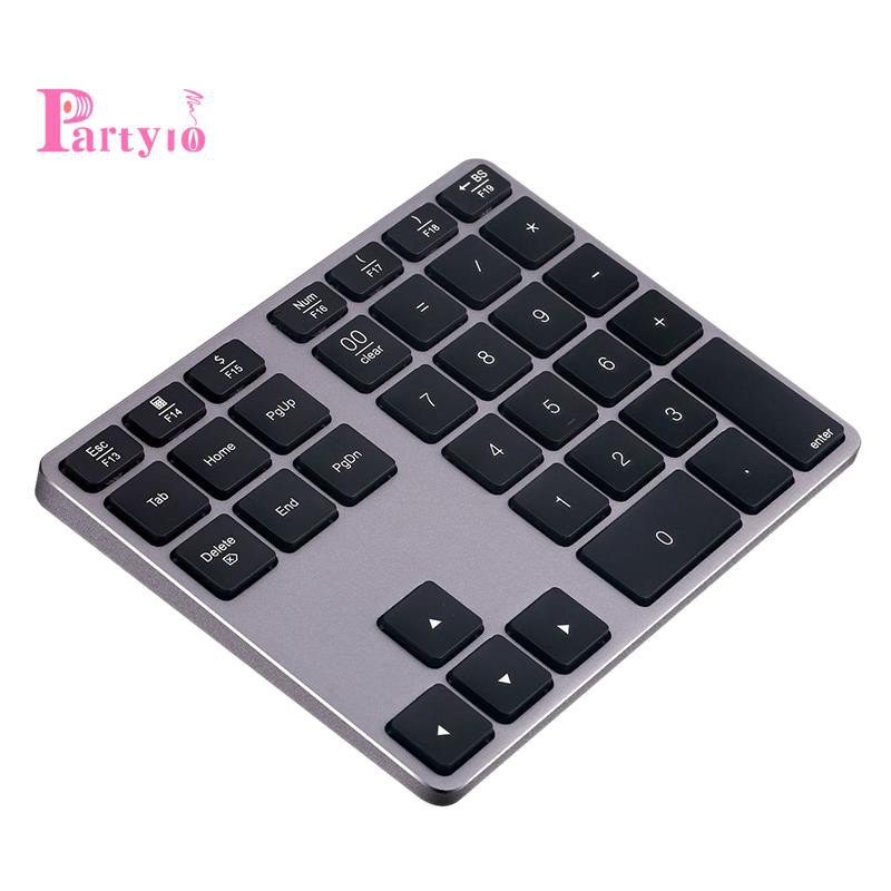 [New]Aluminum Alloy Bluetooth Wireless Numeric Keypad 35 Keys Digital Keyboard for Accounting Teller Windows IOS Mac OS Android PC Tablet Laptop (Gray)