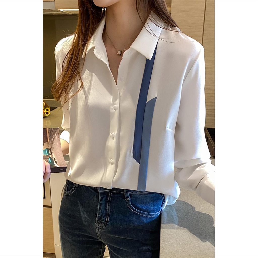 Áo Sơ Mi Chiffon Tay Dài Thời Trang Công Sở Dành Cho Nữ