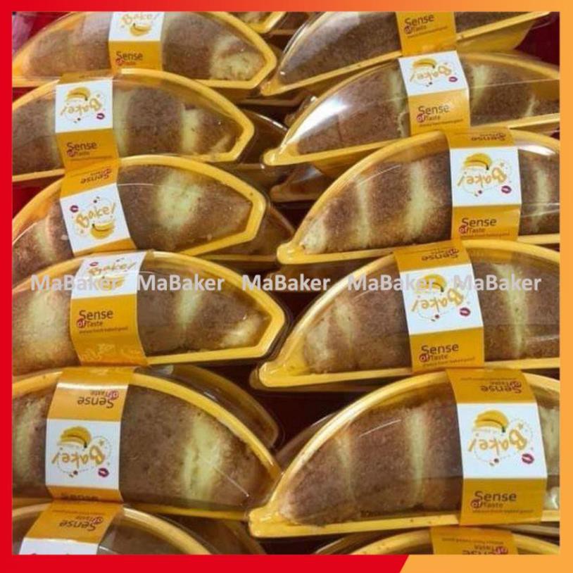Set 10, 50 hộp đựng bánh hình quả chuối vàng có tem dán độc đáo siêu hot siêu đẹp - MaBaker