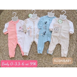 Body cho bé sơ sinh MIPBI chất vải sợi tre an toàn cho bé, nhiều màu sắc size 0 6 tháng