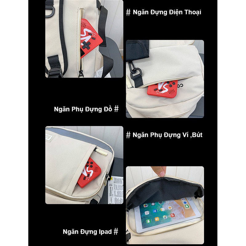 Balo nam nữ thời trang đi học ZIMO cặp đi học nam nữ giá rẻ nhiều ngăn đựng laptop chống nước