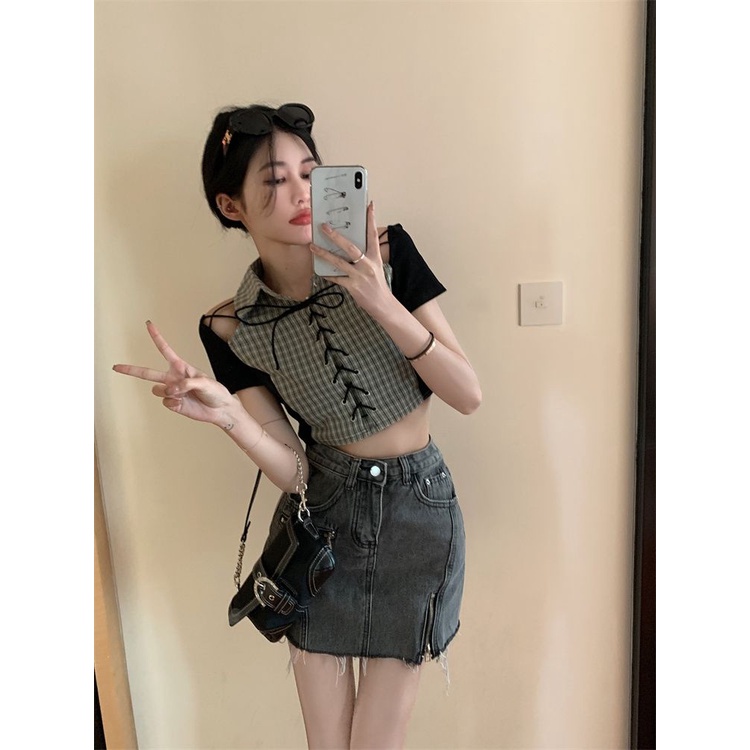 Áo croptop Tay Ngắn Thiết Kế Mới Năng Động Thời Trang Mùa Hè Dành Cho Nữ