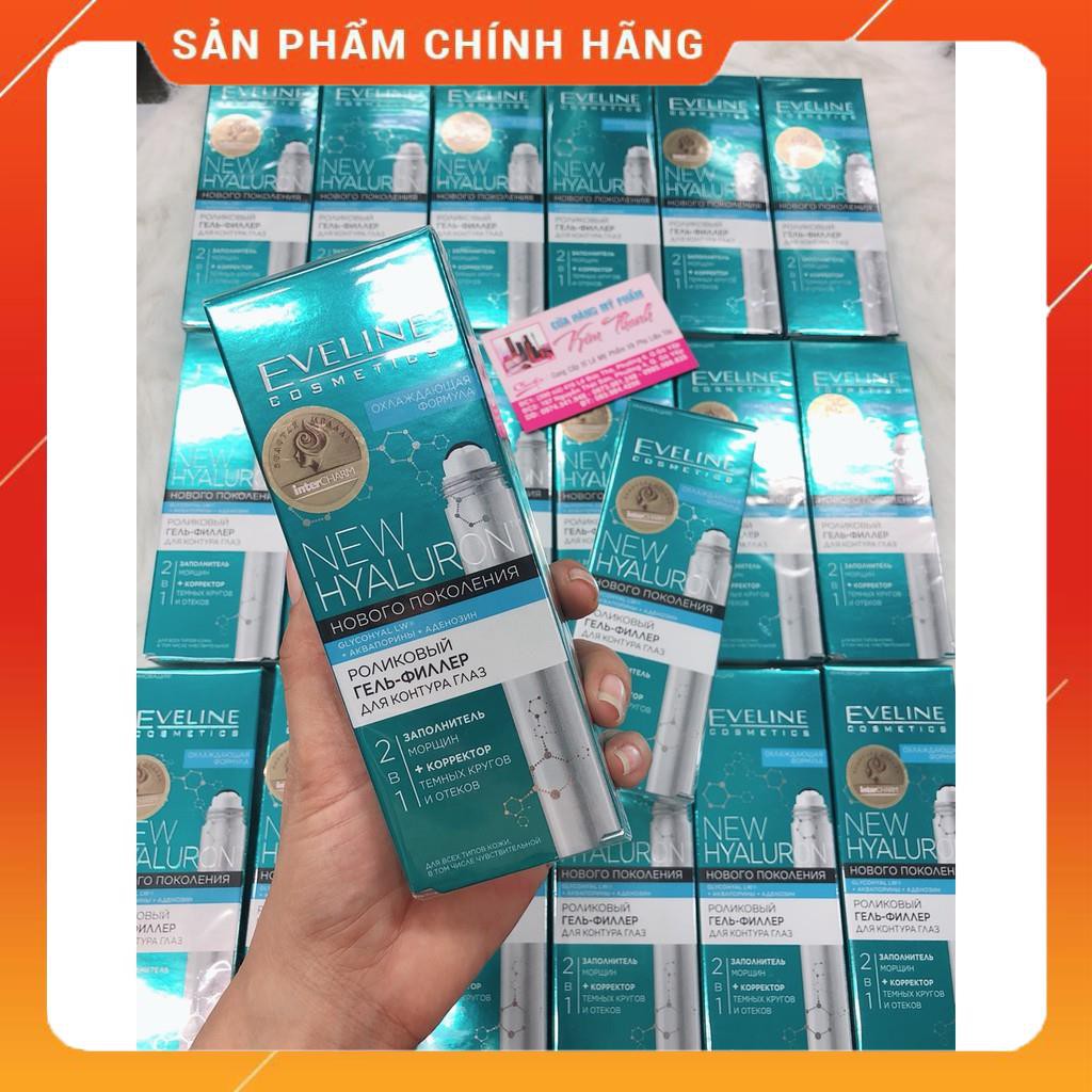 Lăn Xóa Nhăn Trẻ Hóa Vùng Da Mắt Eveline New Hyaluron 15ml