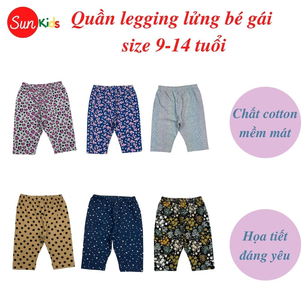 Quần legging bé gái, quần legging cho bé chất cotton mềm mát, size 9-14 tuổi - SUNKIDS