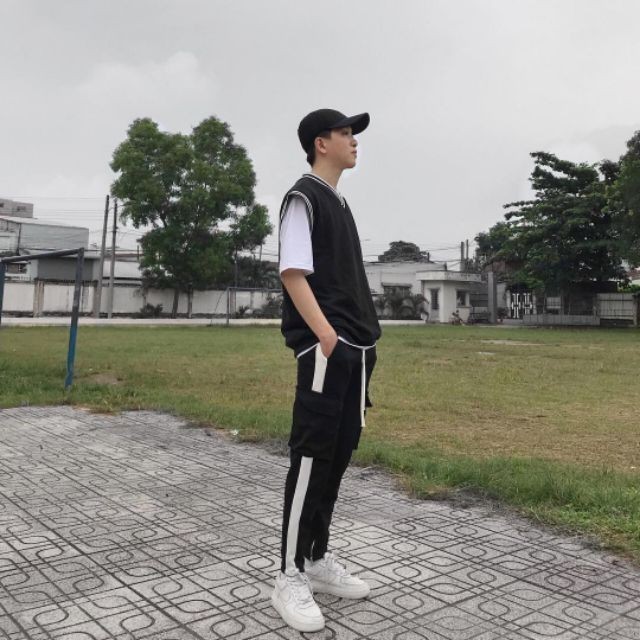 Áo Gile Unisex Cổ V Phong Cách Ulzzang Hàn Quốc có bigsize 2XL, 3XL