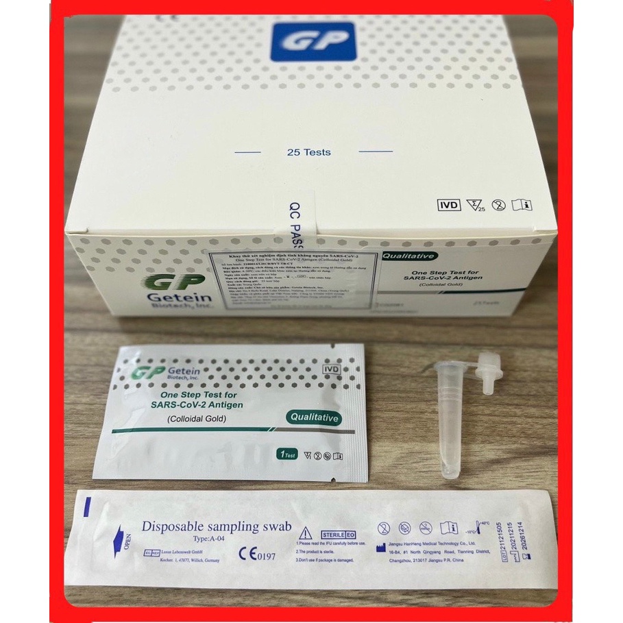 Kit test nhanh, Bộ que test mũi One Step Test for SARS-CoV-2 Antigen (Colloidal Gold) - GP Getein Biotech