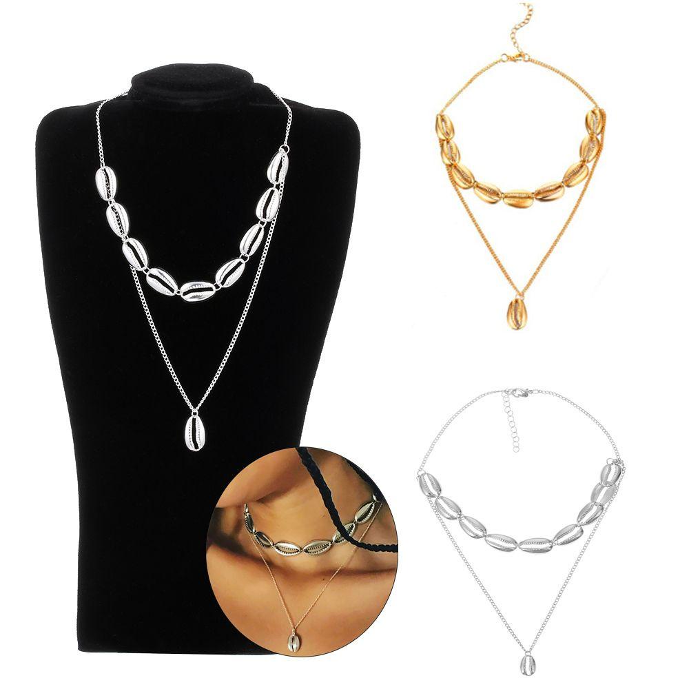 Vòng Cổ Choker Nhiều Lớp Đính Vỏ Sò Thời Trang Cho Nữ|Trang Sức Vòng Đeo Tay Thời Trang Biển Dễ Thương Bắt Mắt