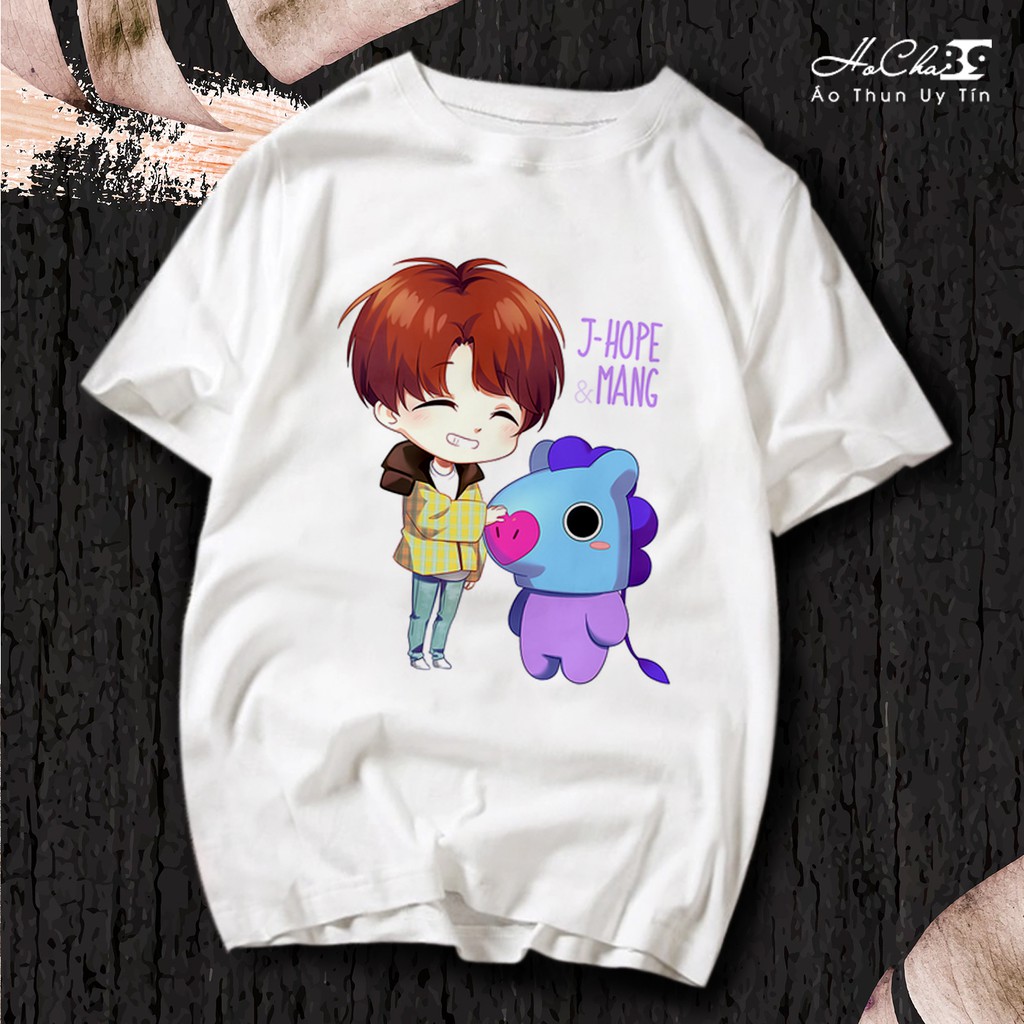 Áo Chibi BTS | 7 Thành viên Kpop BTS Korea | Vải Dày - Dây cổ hàng xuất khẩu (có hình thật)