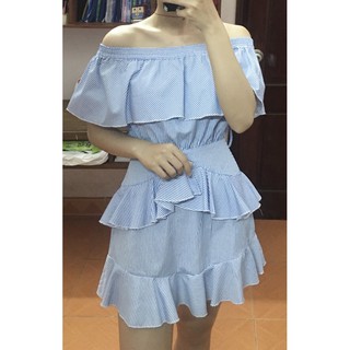 Váy trễ vai bánh bèo size M pass
