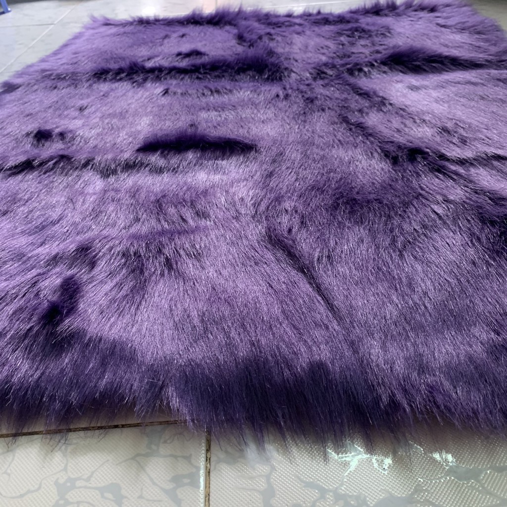 Thảm lông trải bàn trang điểm TÍM THAN ,Thảm lông trang trí bàn trang điểm, thảm lông chụp ảnh sản phẩm, nail, lót sàn