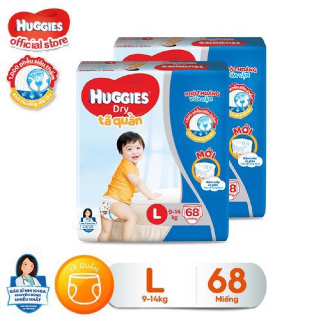 [Đệm mây] Tã quần Huggies M74,L68,XL62,XXL56, Tã dán M76,L68,XL62,XXL56, NB58/ Miếng lot nb100 mẫu mới nhất