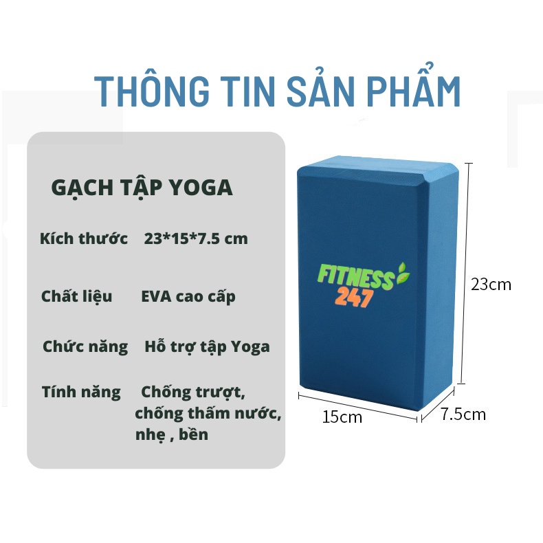 Gạch tập Yoga, Gạch xốp tập yoga chất lượng cao chất liệu EVA bền đẹp giá rẻ, độ nén cao