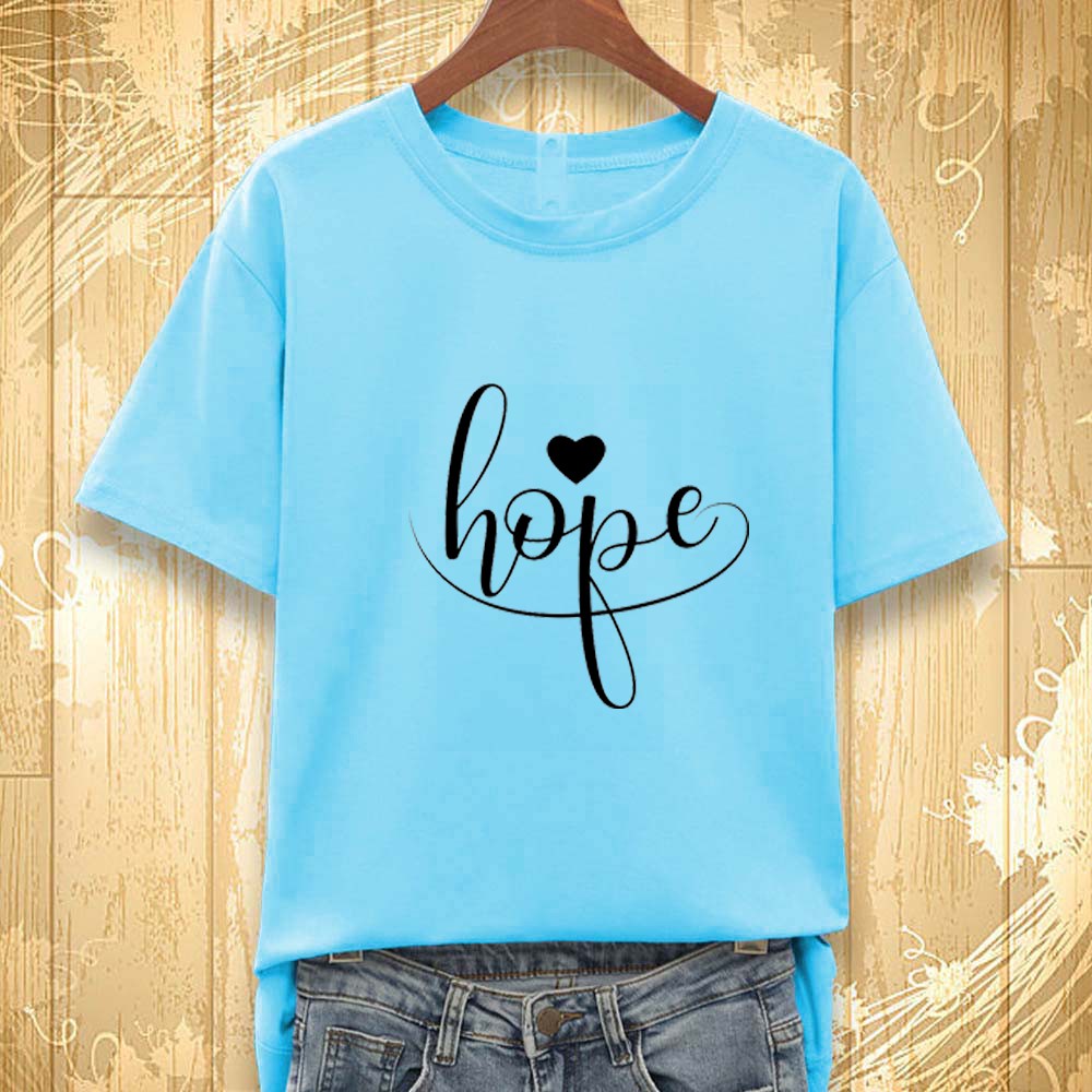 Áo thun nữ in chữ HOPE thời trang Everest KM505