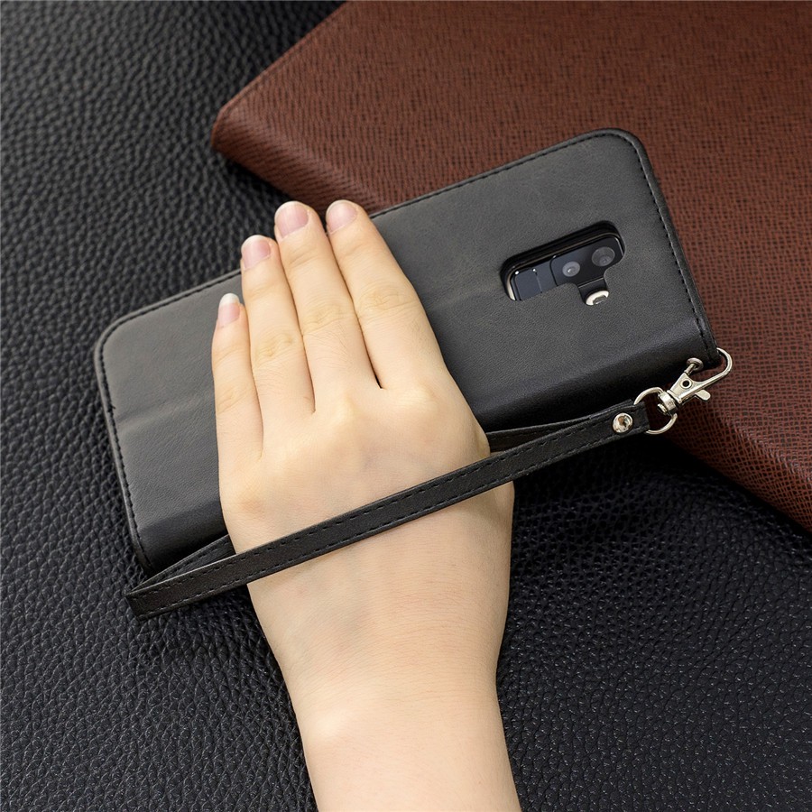 Bao da điện thoại màu trơn có ngăn để thẻ cho Samsung A6（2018）/A6 Plus（2018） | BigBuy360 - bigbuy360.vn