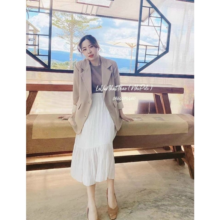 Áo vest blazer 2 lớp phong cách Hàn quốc