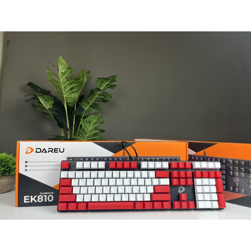 Bàn phím cơ gaming red switch brown blue switch EK810 full size led nhiều màu đổi màu chính hãng Dareu - Bảo hành 2 năm