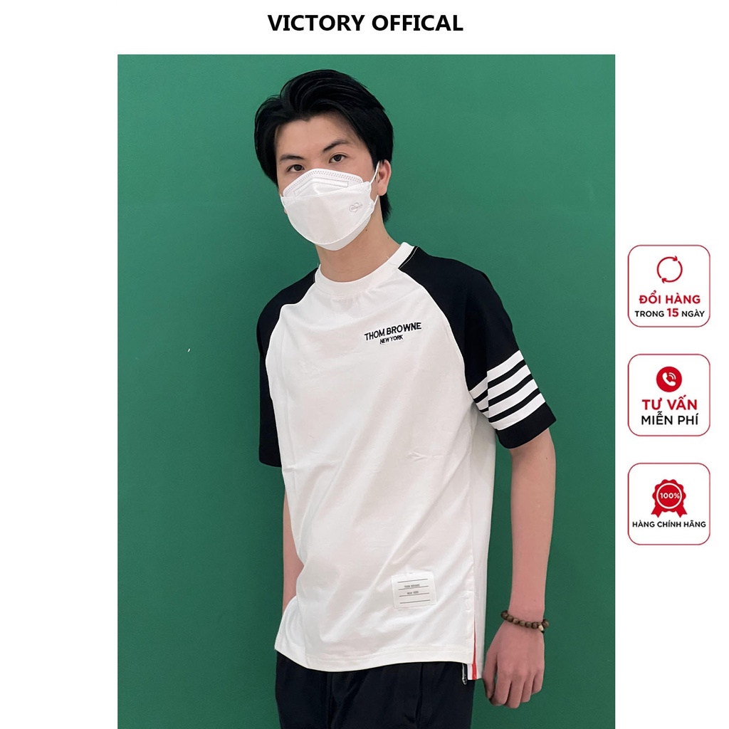 Áo thun tay lỡ nam nữ, áo phông unisex form rộng chất cotton mát mịn Thom Browne - VICTORY | BigBuy360 - bigbuy360.vn
