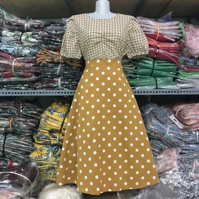 Chân váy chấm bi Quảng Châu phong cách Hàn quốc trẻ trung | BigBuy360 - bigbuy360.vn