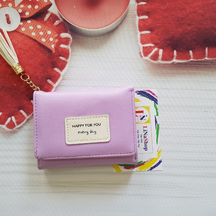 FreeShip Ví Nữ Mini Happy For You, Ví Ngắn Dễ Thương, Xinh Xắn 102 | BigBuy360 - bigbuy360.vn
