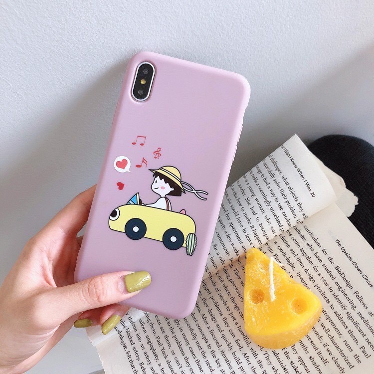 Ốp Lưng Đôi iPhone Chất Mềm Dẻo  Hình Shin Và Maruko Hoạt Hình Cute IPhone 6 6 plus 7 plus 8 8 plus x xs max 11 pro max