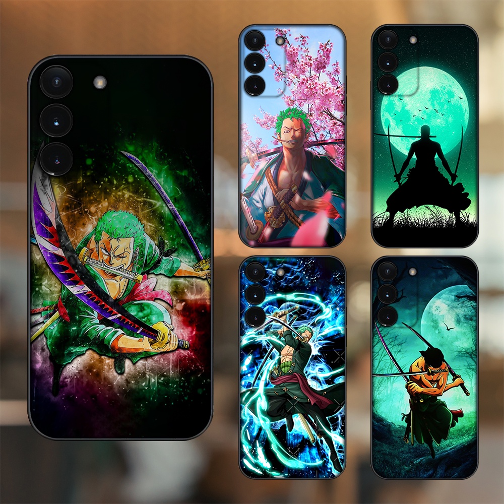 Ốp lưng Samsung S21, S21 Plus, S21 FE, S22, S22 Plus viền đen in hình Zoro One Piece