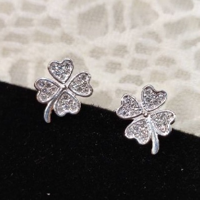 Bông tai hình cỏ 4 lá bạc ta(hàng kỹ)_Van jw