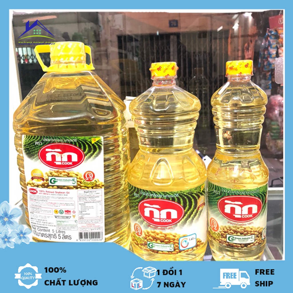 Dầu Ăn Đậu Nành Thái Lan 1 lít, dầu đậu nành nguyên chất tốt cho sức khỏe nhập khẩu Thái Lan