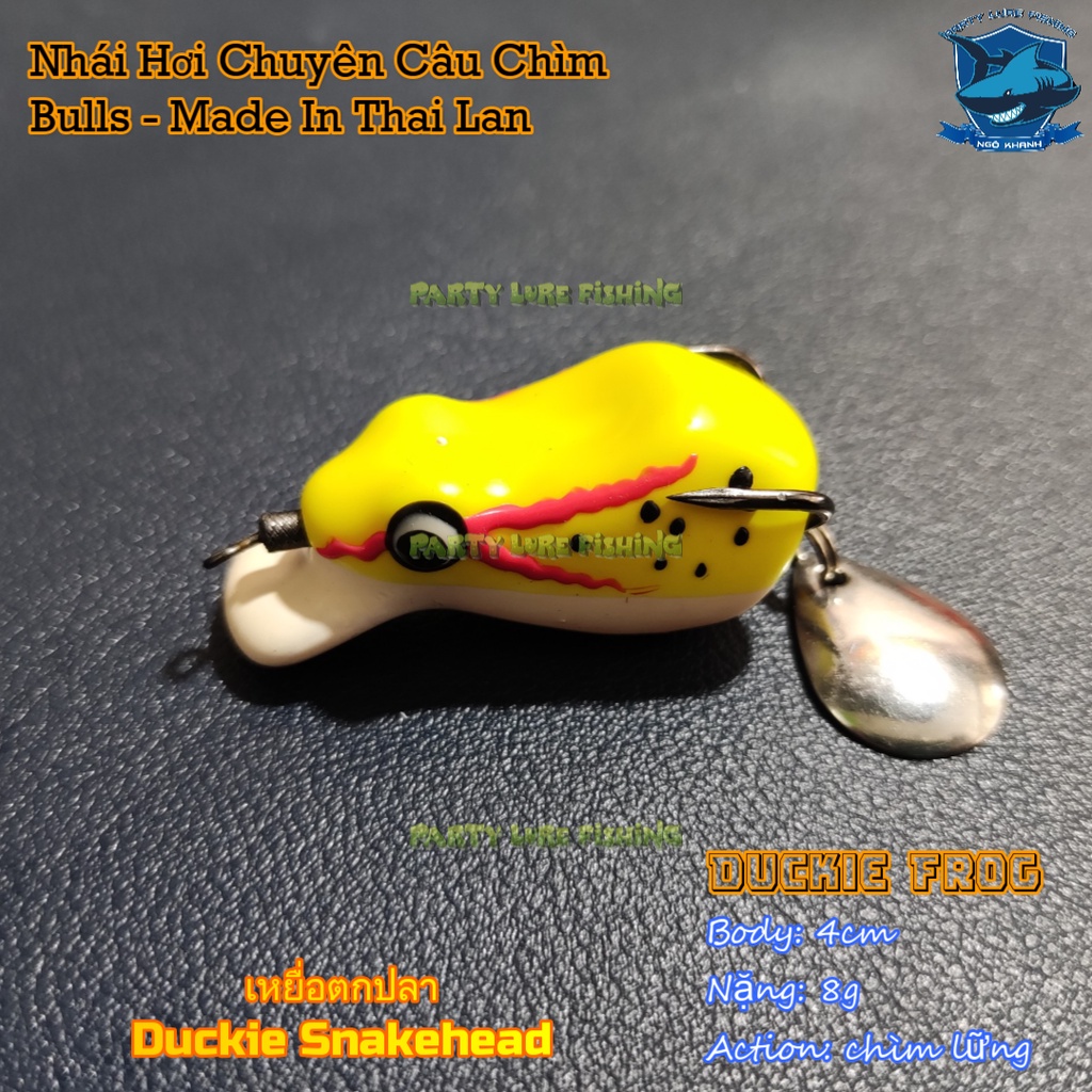 Mồi câu cá lóc - Nhái hơi Duckie Frog - chuyên câu chìm - Made in Thai Lan - Câu được cả chẽm,chim...